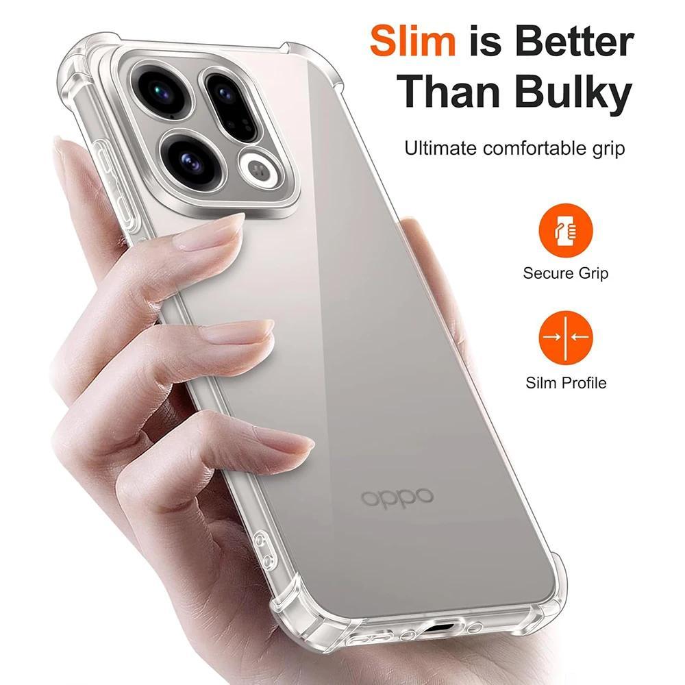 TPU โปร่งใสสําหรับ Oppo ค้นหา X9 X8 X7 X6 X5 Reno 14 13 FS 15 Pro ฝาครอบป้องกันกันชนกันกระแทก