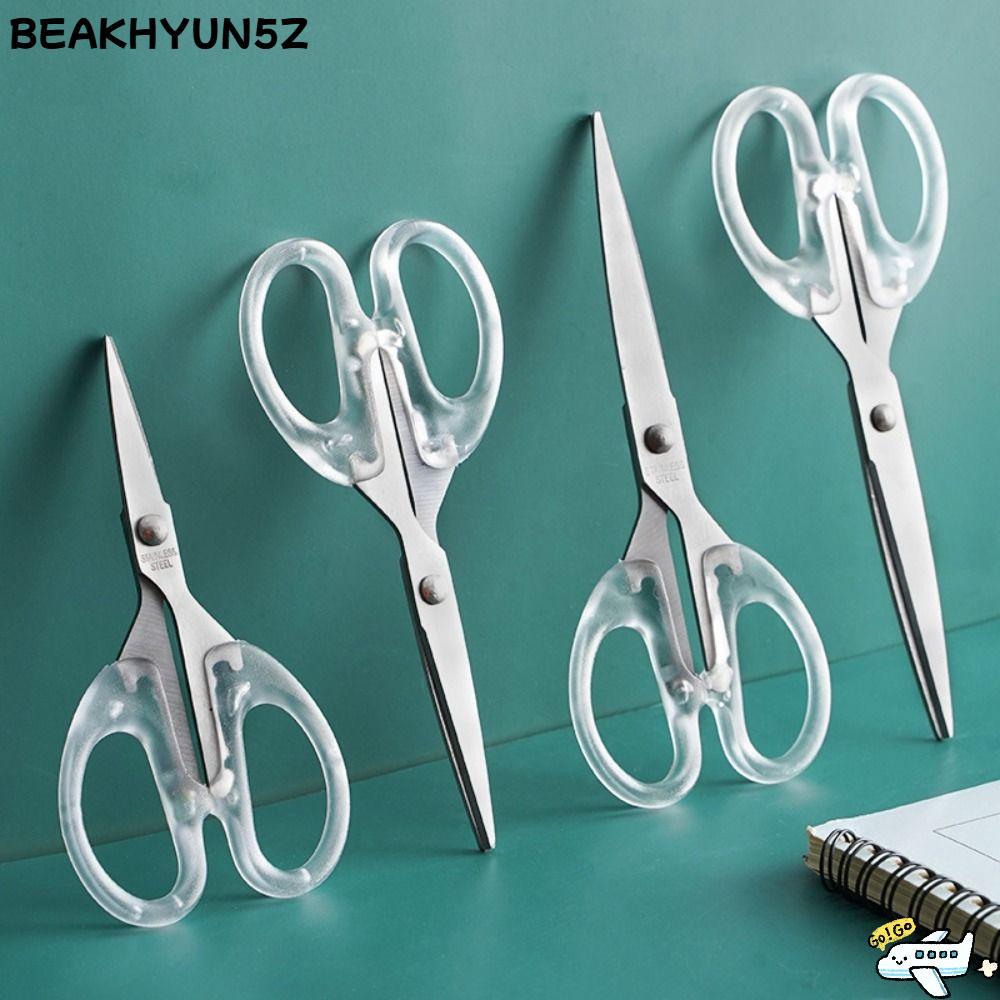 BEAKHYUN5Z กรรไกรทํามือ, อุปกรณ์การเรียนการ์ตูน กรรไกรนิรภัยการ์ตูน, เครื่องเขียนสแตนเลสของขวัญเด็กกรรไกรความปลอดภัย