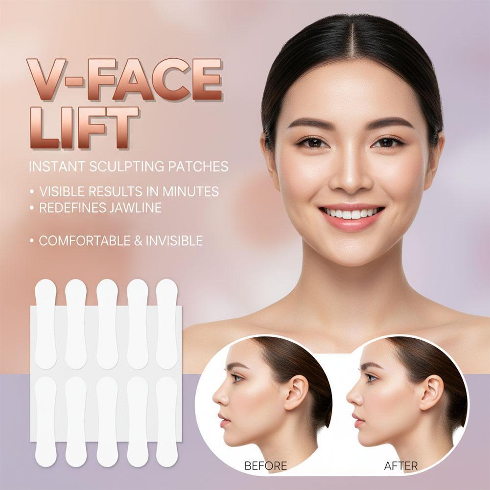 เทป Facelift ที่มองไม่เห็นโปร่งใส Ultra-thin Face Neck Patch Chin Double Lifting O0s1