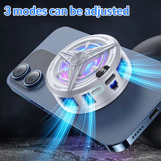 พัดลมระบายความร้อนมือถือ TEC 15W แบบหนีบหลังแม่เหล็ก 2-in-1 ไฟ RGB Type-C สำหรับเล่นเกม ลดความร้อนเสียงเบา