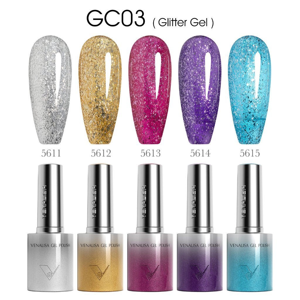 🔥พร้อมส่ง Hema & TPO Free🔥 สีเจล  GC03 Venalisa  เซต 5 สี    10 ml  Hema Free & TPO Free