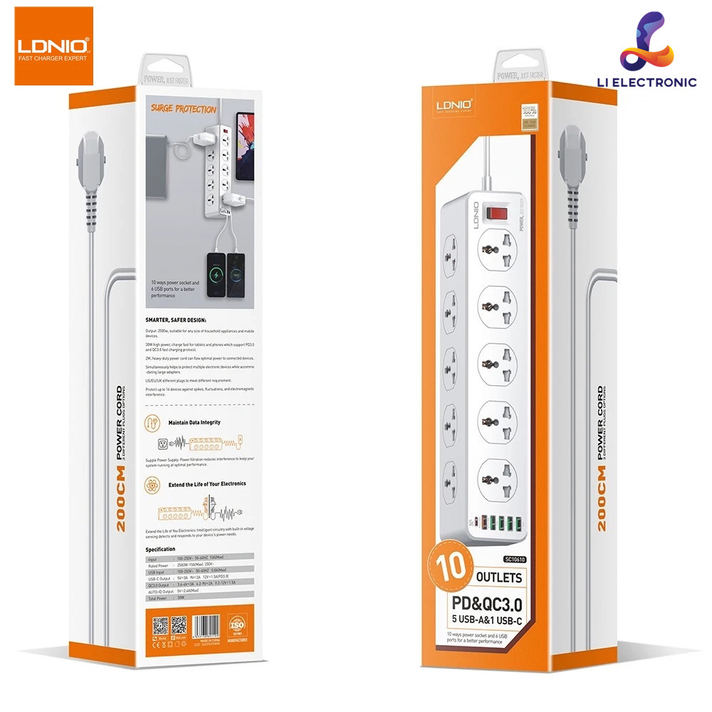ของแท้100% LDNIO SC10610 มีสินค้าลอกเลียนแบบจำนวนมาก โปรดเปรียบเทียบก่อนซื้อLDNIO
