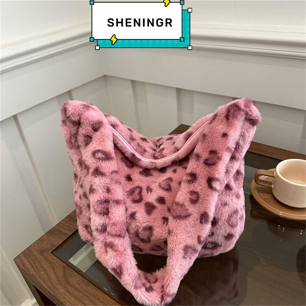SHENING5R Messenger Bag, Puffy Plush Shoulder Crossbody Bag, Retro Large Capacity Underarm Bags for 