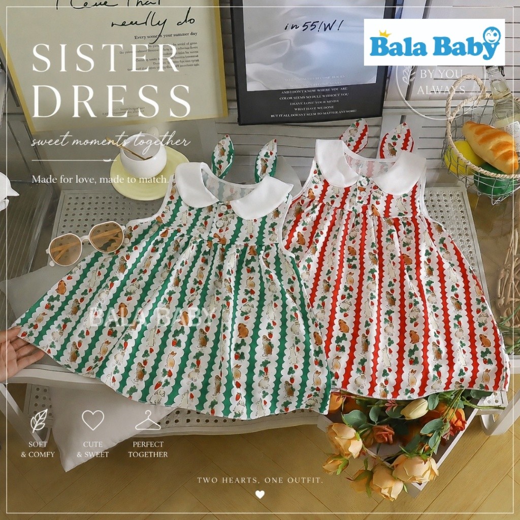 เดรสเด็กหญิงลายผลไม้คอปก Dress เดรสเด็กคอปกสุดคิ้วท์