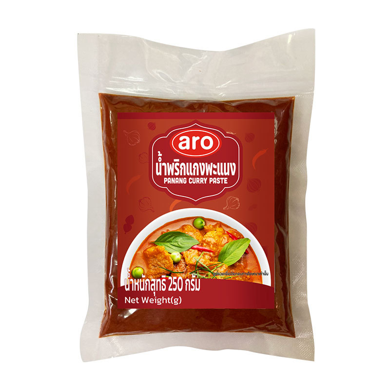 เอโร่ น้ำพริกแกงพะแนง 250 ก. (ARO Panang Curry Paste 250 g) โปโลแมน POLOMAN