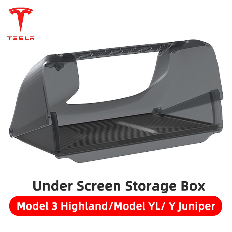 🚚จัดส่งจากไทย🚚กล่องเก็บของพับได้ใต้หน้าจอกลาง Tesla Model 3 Highland/Model YL/Y Juniper เพิ่มพื้นที่จัดระเบียบภายในรถ