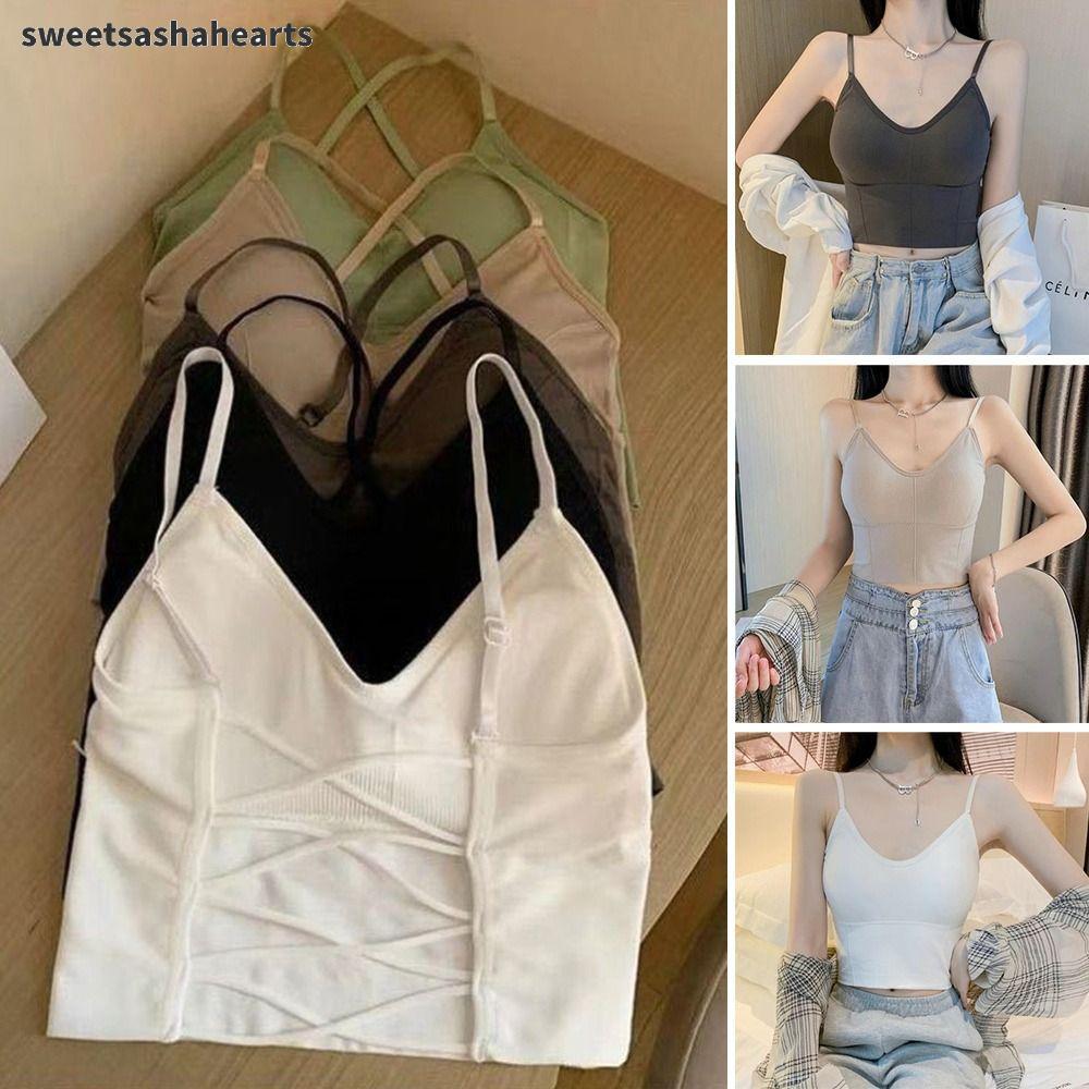 สวี เสื้อกล้ามฤดูร้อน,เสื้อสายเดี่ยวแขนกุดแบบบาง,สายเดี่ยวทรงหลวมลําลองชุดชั้นในเสื้อเข้ารูปสําหรับผู้หญิง