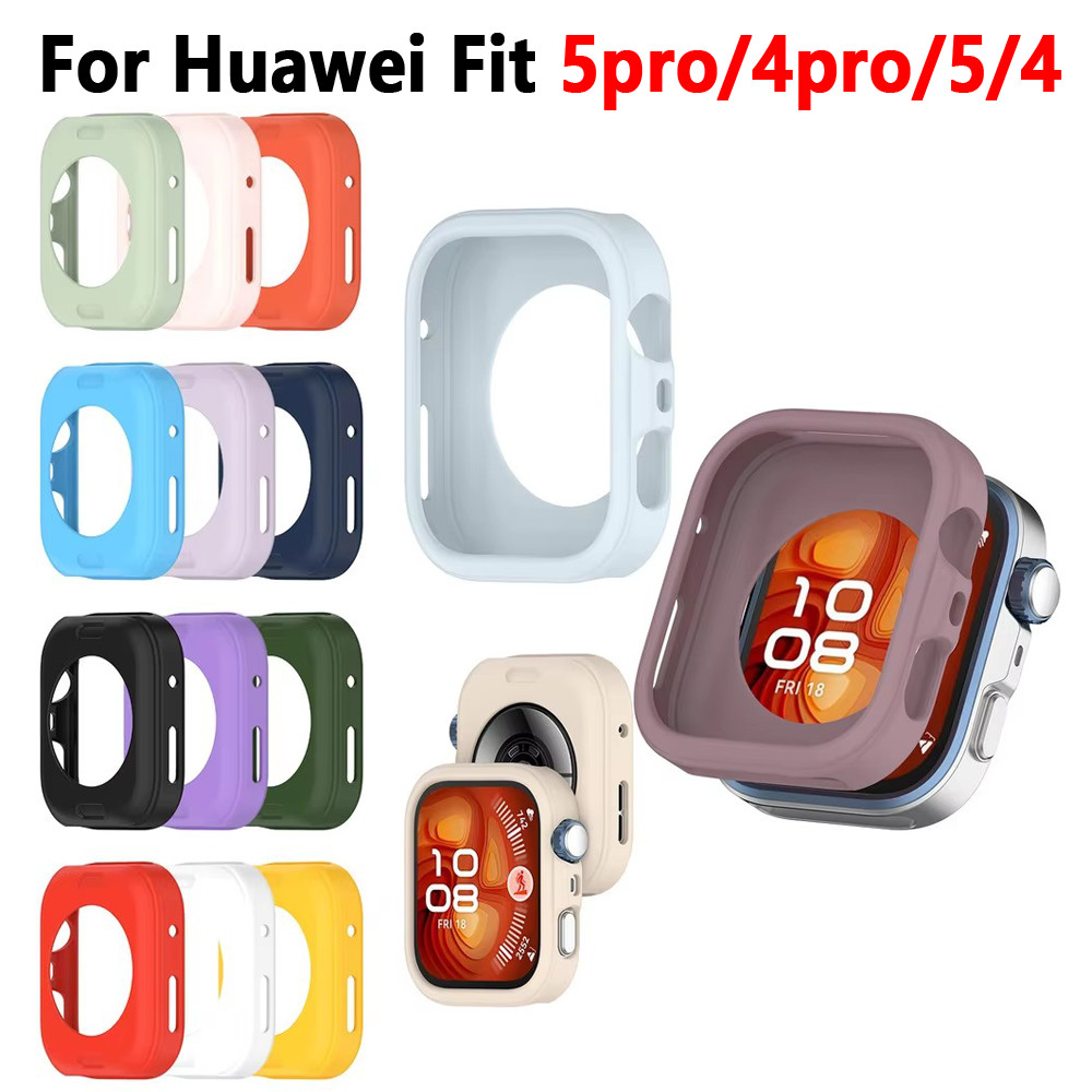 เคสซิลิโคนอ่อนนุ่มสําหรับ Huawei watch Fit 5pro/4pro/5/4 ฝาครอบป้องกันกรอบฝาครอบกันชน Anti-scratch กันกระแทก
