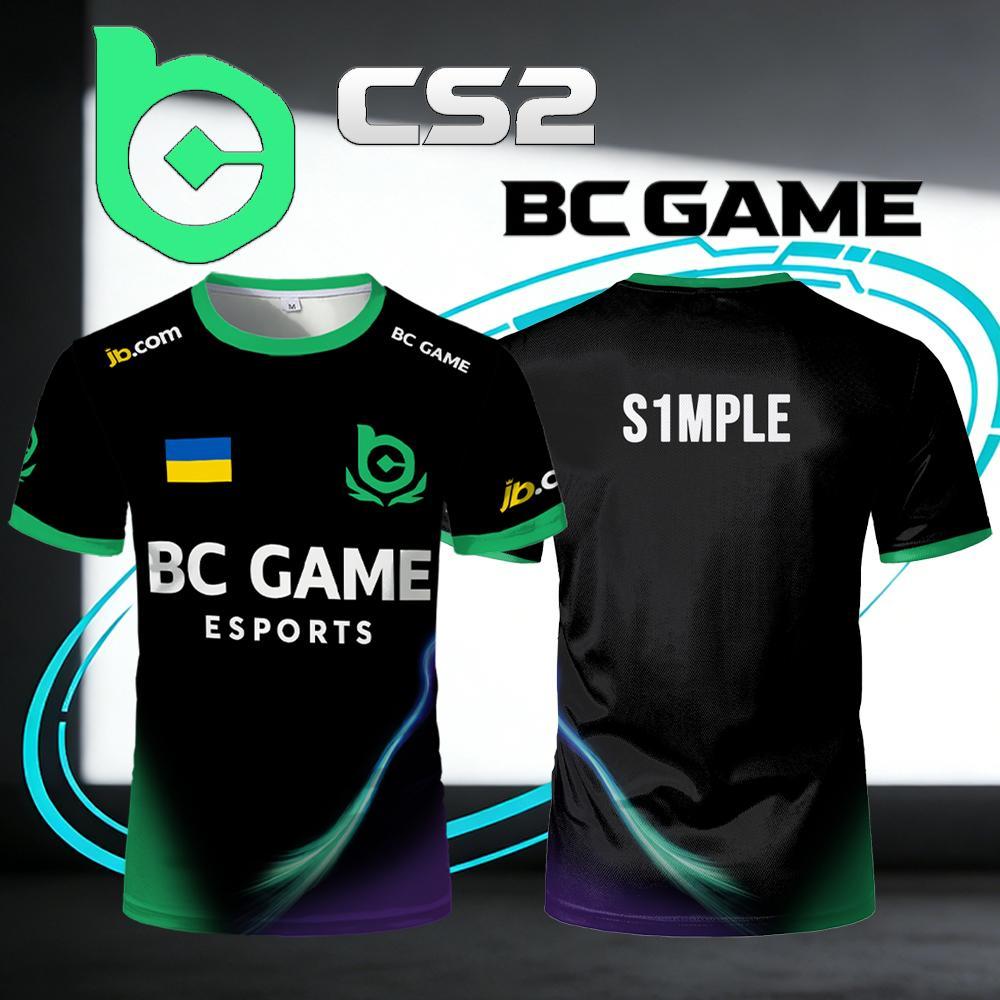 ใหม่ CS2 BC.Game Esports Jersey S1mple Pro League Player Training Uniform Unisex Breathable E-sports