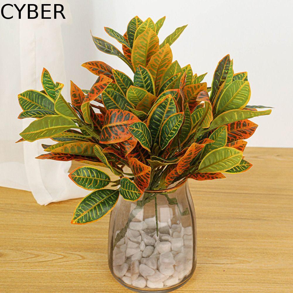 CYBER ประดิษฐ์ Ficus Tree, พลาสติกขนาดใหญ่ Tropical Banyan Tree, จําลองพืช 35 ใบเหมือนจริงปลอม Ficus