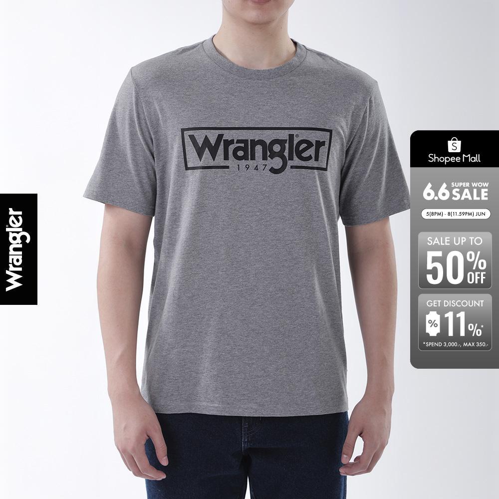 WRANGLER เสื้อยืดแขนสั้นผู้ชาย รุ่น WR F425MTSSF69 สีเทา
