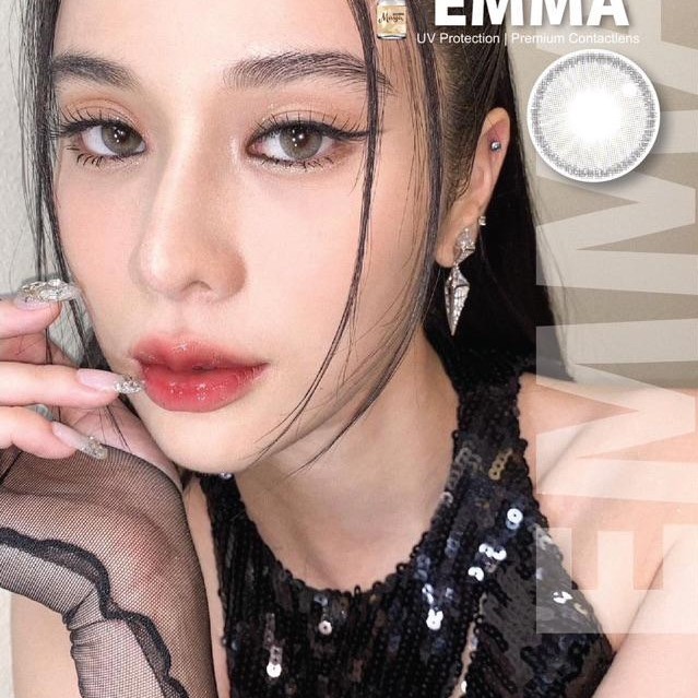 Emma Gray ขนาดมินิ mini คอนแทคเลนส์สีเทา กรองแสง uv เลนส์แท้จดทะเบียนถูกต้อง ผ่านอย.ไทย
