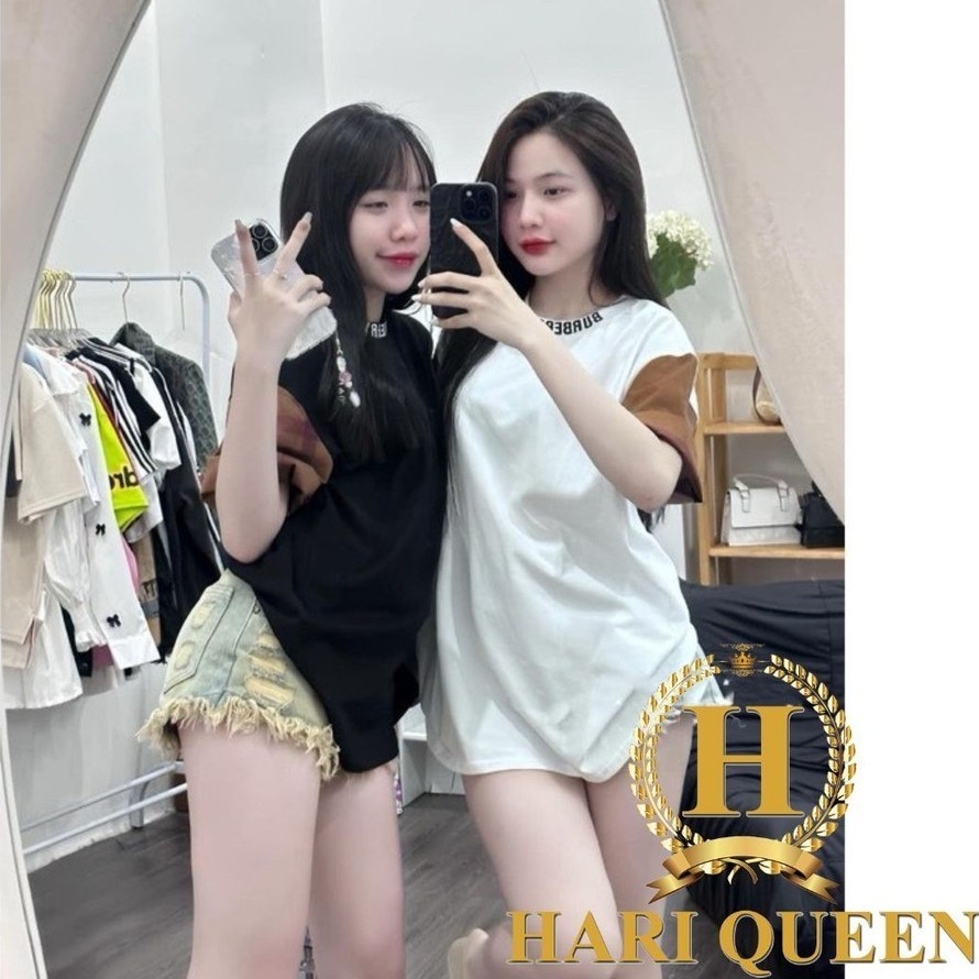 เสื้อยืดคอปกพิมพ์ลาย BBR แขนลายสีน้ําตาล Super Hot HARIQUEEN - เสื้อยืดแขนสั้น unisex สําหรับผู้ชายแ