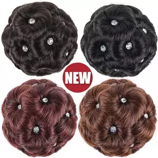 Yiwuyuanvb] 1PC สังเคราะห์ผม Bun Bud กิ๊บติดผมเพชรสีสันสดใสเงาสําหรับผู้หญิงหางม้า Claw คลิปเหมือนจริง Hairpiece เครื่องมือจัดแต่งทรงผมใหม่