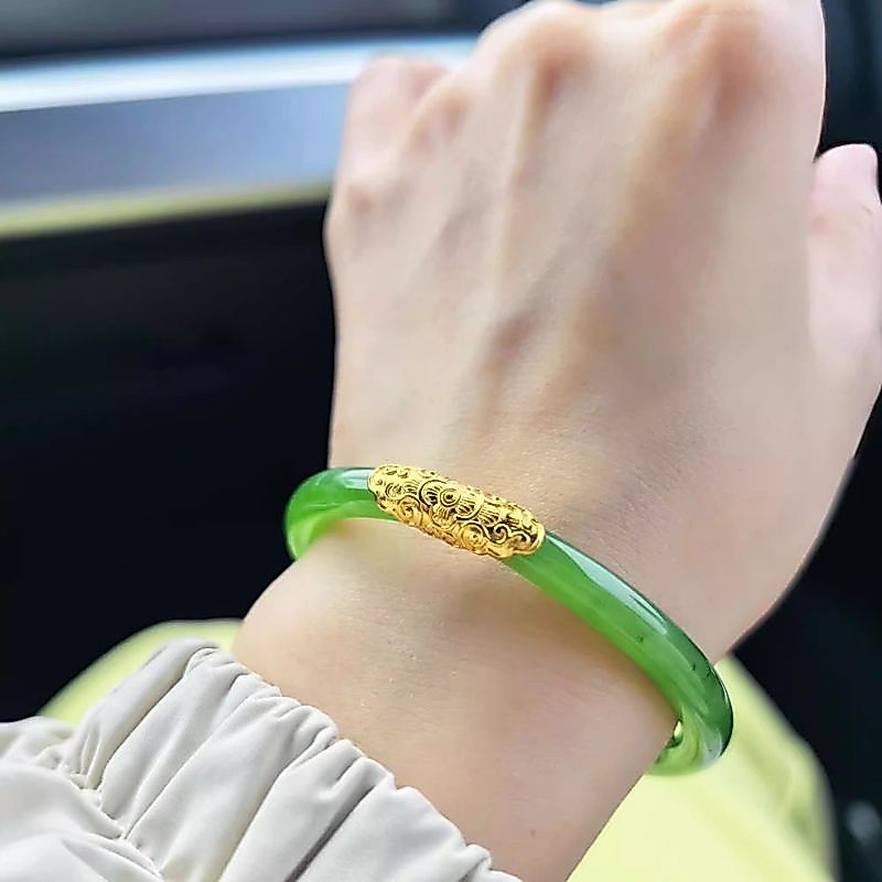 Golden Happiness Perfect Palace Style Happiness Bracelet Bracelet Bracelet สร้อยข้อมือหยก อุปกรณ์ di