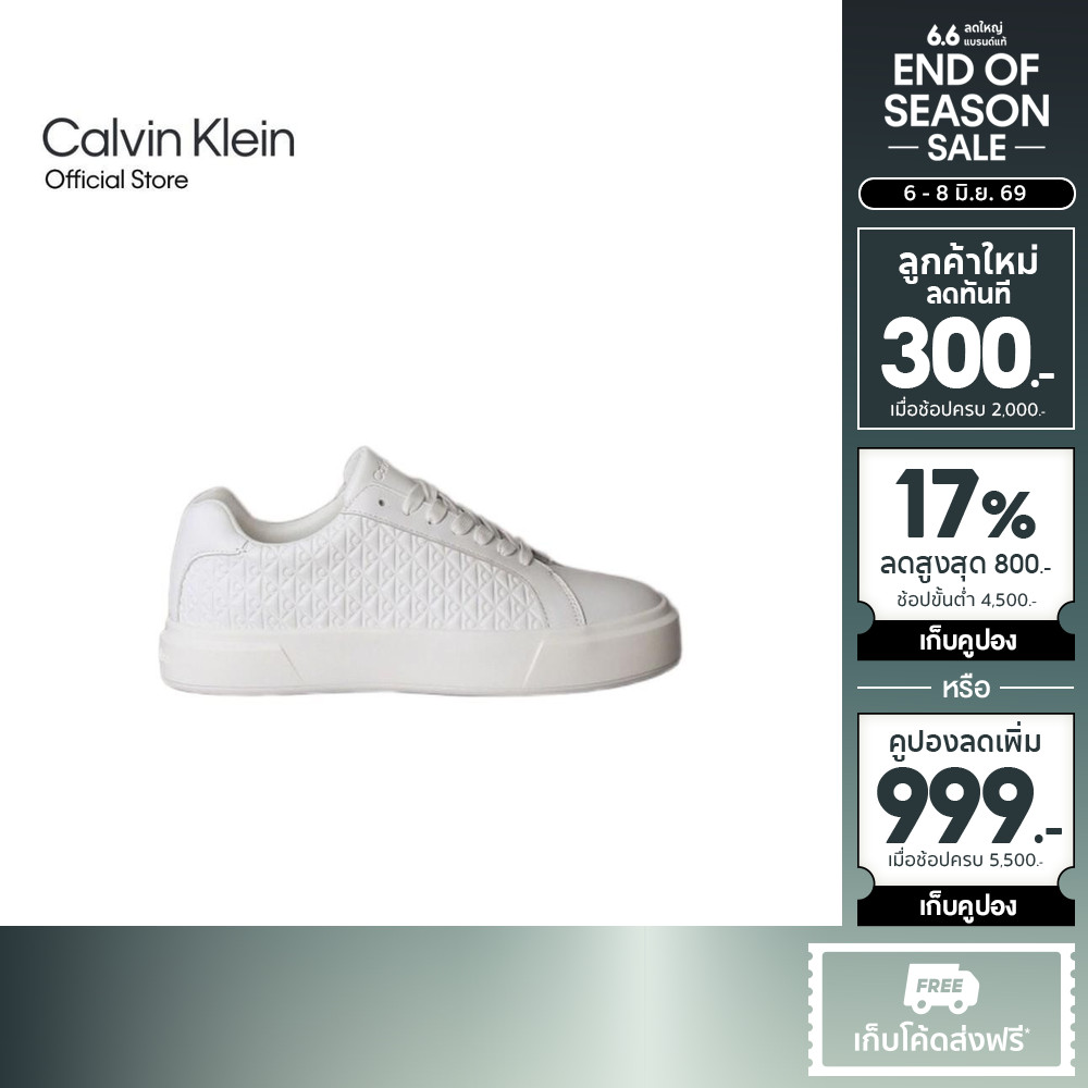 CALVIN KLEIN รองเท้าผ้าใบผู้หญิง รุ่น YW02006 YAF-สีขาว