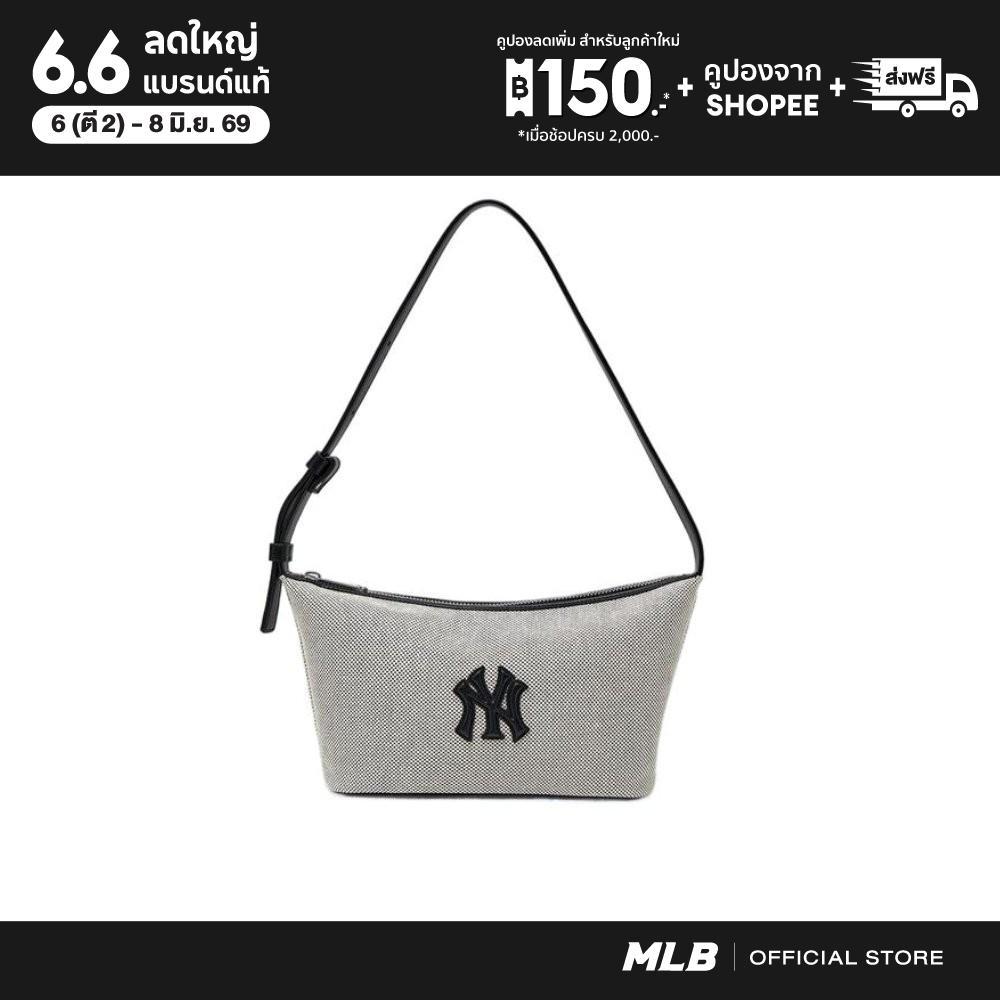 MLB กระเป๋าสะพายไหล่ ยูนิเซ็กส์ Basic Canvas Hobo Bag รุ่น 3ABQBC15N 50BKS สีดำ