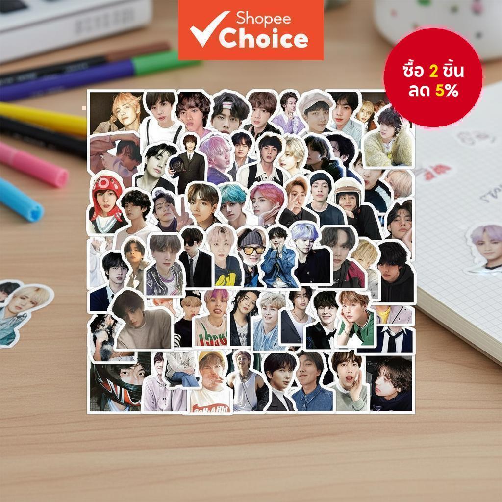 สติ๊กเกอร์ BTS 100 ชิ้น - สติ๊กเกอร์ไวนิลลาย RM และ Jin สําหรับติดหมวกกันน็อค จักรยาน และกล่องดินสอ (สินค้าทางการจากวงเคป๊อป)
