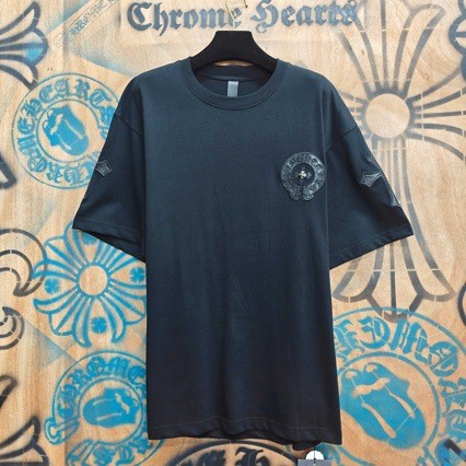 4HY5 Chrome hear## Sanskrit alphabet cross embroidered short sleeve shirt T Shirts for men and women