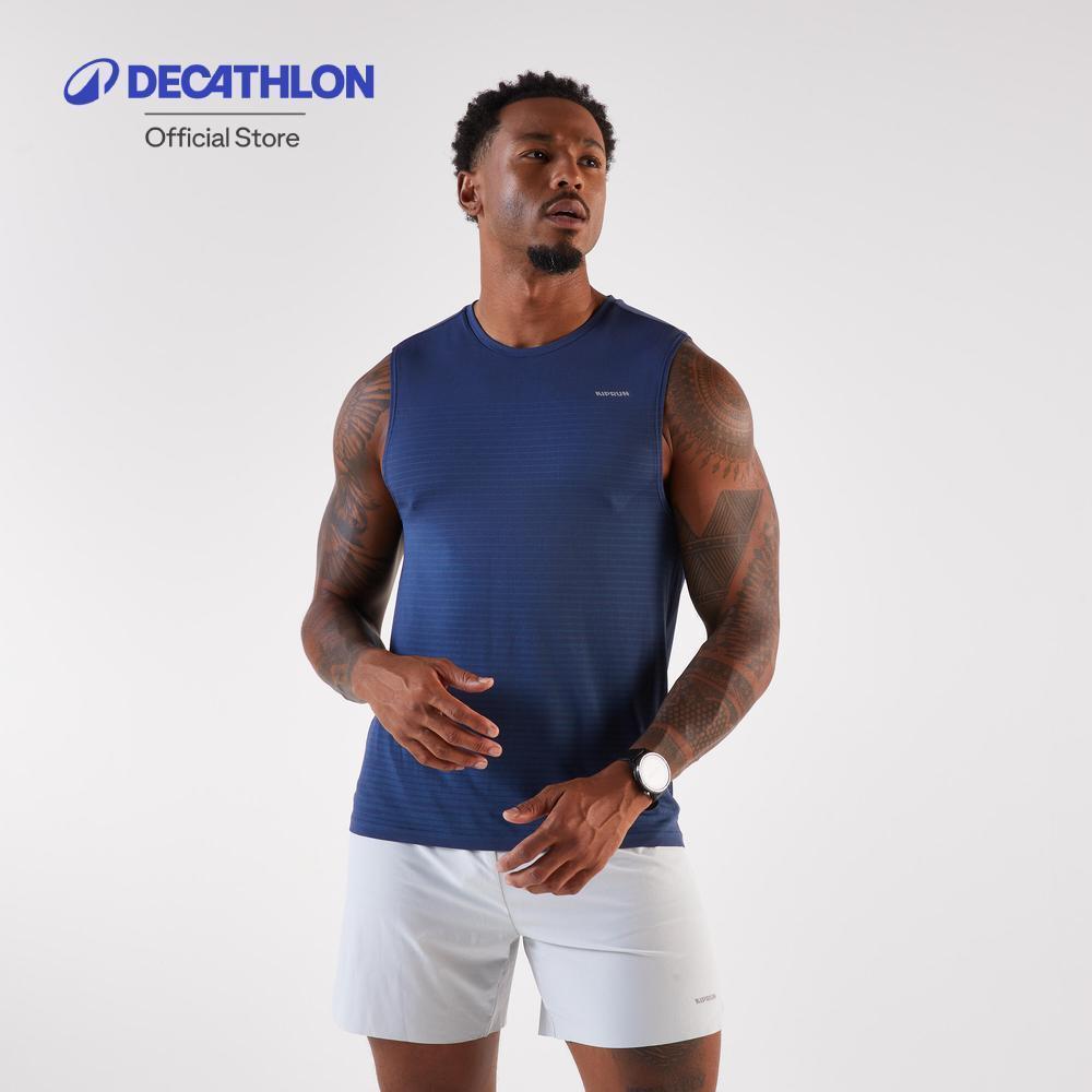 Decathlon 500 Comfort Running Tank Top With No Side Seams เสื้อกล้ามใส่วิ่งไม่มีตะเข็บด้านข้าง รุ่น 500 Comfort - Blue