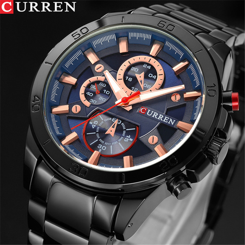Curren Curren Curren อินเทรนด์ Casual ปฏิทินนาฬิกา All-Match Quartz นาฬิกาผู้ชายนาฬิกา Retro ที่ไม่ซ