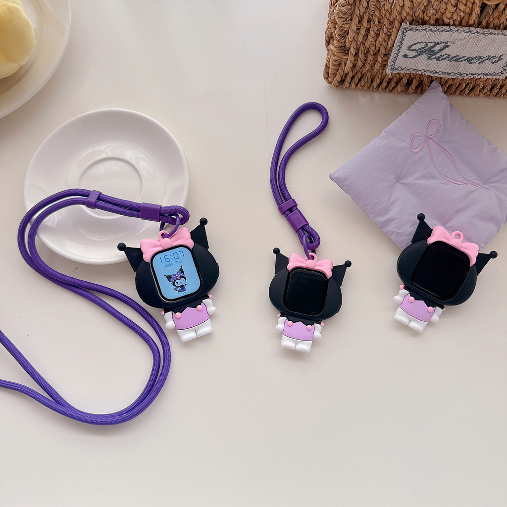 Kuromi สายนาฬิกาซิลิโคนเหมาะสําหรับ smartwatch S11 10 9 8 ULTRA 7 6 5 4 SE 3 2 1 ขนาด 38mm40mm41mm42mm44mm45mm49mm