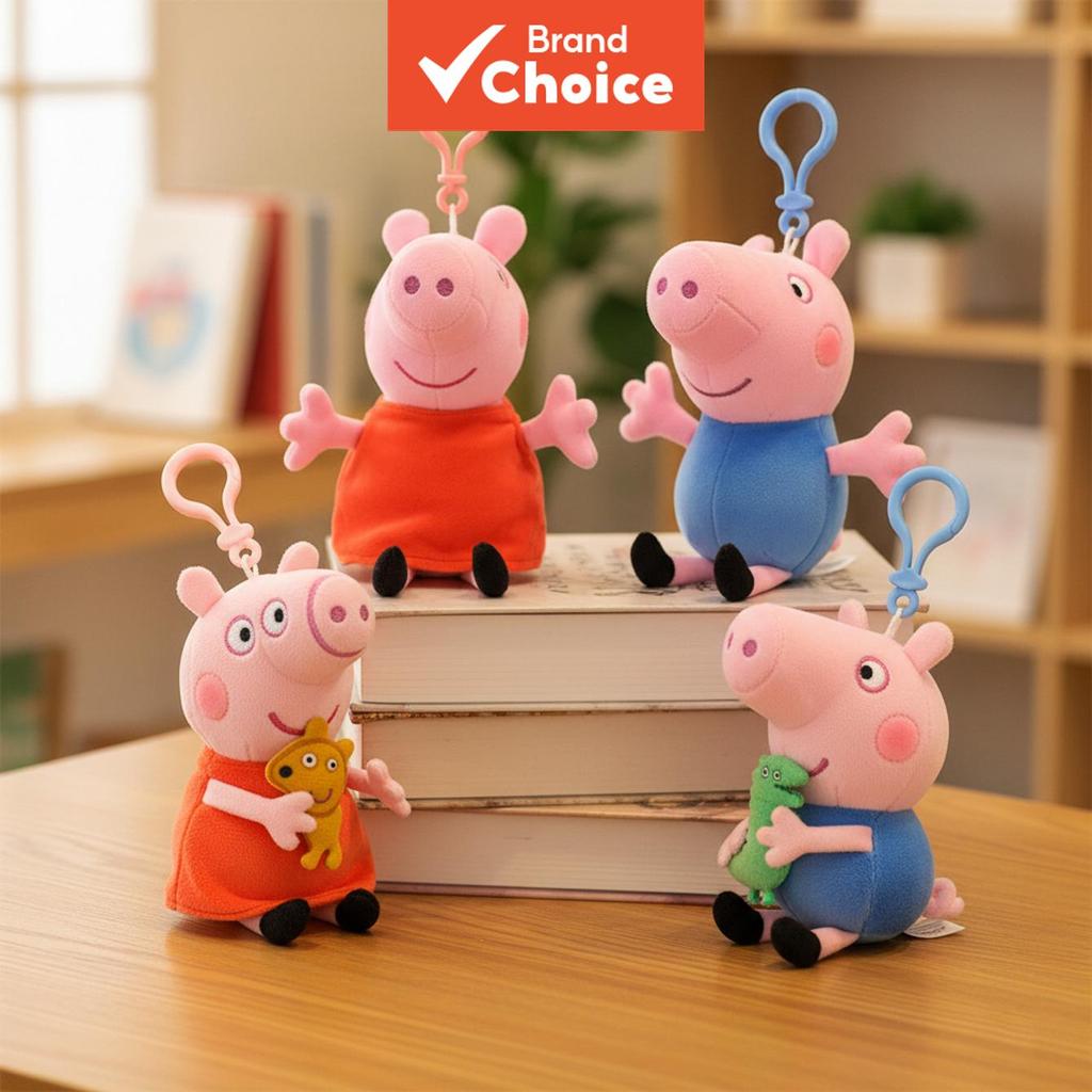 ตุ๊กตา Peppa Pig และ George อย่างเป็นทางการ - จี้กระเป๋าผ้านุ่มน่ารัก พวงกุญแจอุปกรณ์เสริม