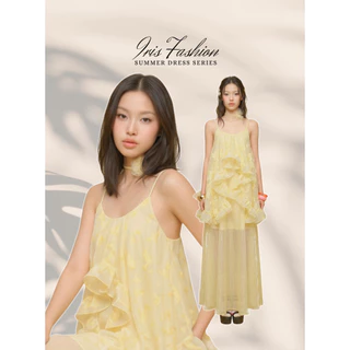 Original Design IRIS BOUTIQUE Bagii Premium l ID778802 Pastel Watercolor Ruffle Maxi Dress