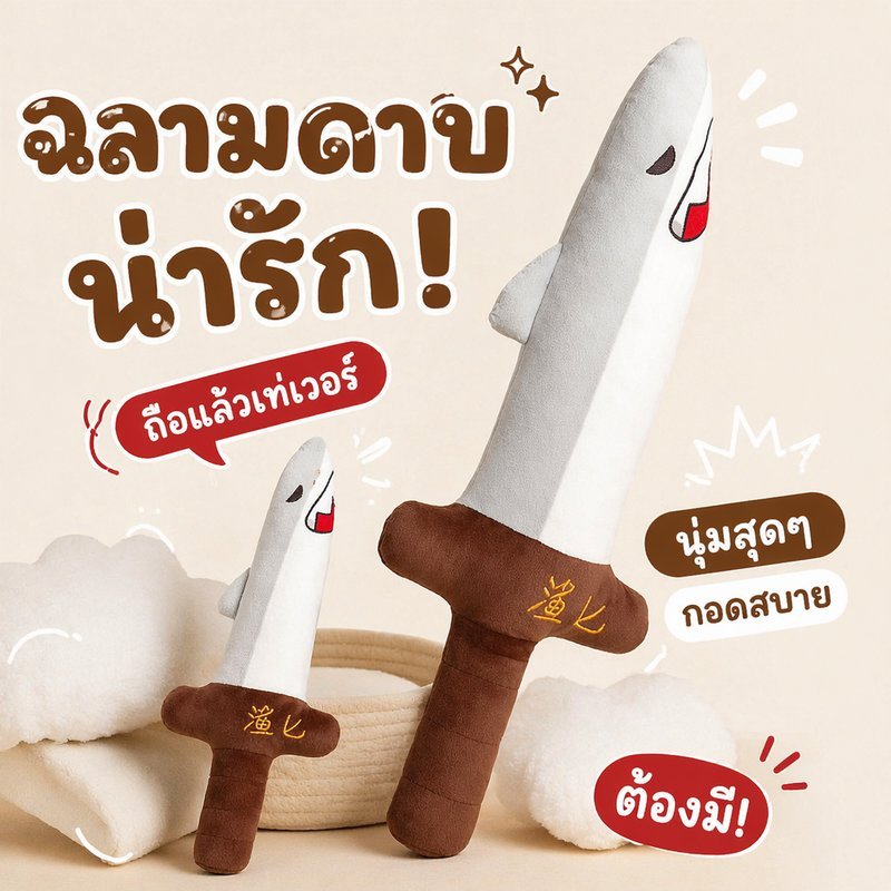 ตุ๊กตาฉลาม หมอนฉลาม ตุ๊กตาดาบ ตุ๊กตานุ่ม ของขวัญวันเกิด ของเล่นน่ารัก กอดนอน ถ่ายรูป