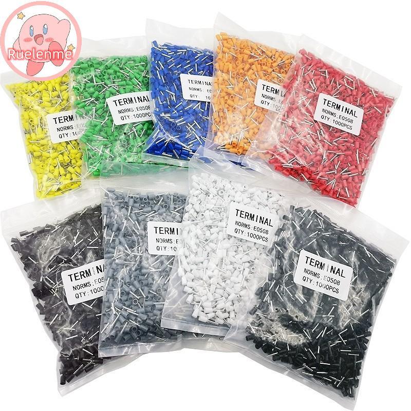 ถูกต้อง 1000 ชิ้น E0508 E7508 E1008 Tubular Crimp Terminals สําหรับ Enhanced ความปลอดภัยไฟฟ้า TH