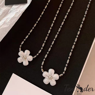 COD-ส่งเร็วจากไทย🎀สร้อยคอดอกไม้ เกาหลี สุดพิเศษ โซ่ไหปลาร้า สวมใส่ได้ทุกวัน เครื่องประดับ สำหรับผู้หญิง-Ten