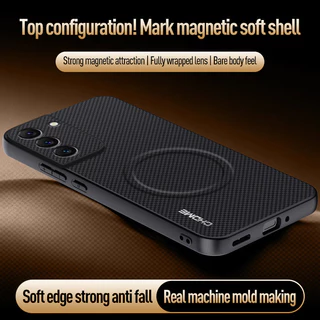 เคสหนังแม่เหล็กชาร์จไร้สาย ต้านเชื้อแบคทีเรีย สําหรับ Samsung Galaxy S23/S24/S21/S20/S22/S23 Fe/S24+