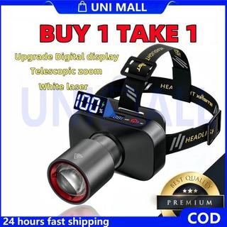 COD Headlight Flashlight Rechargeable Waterproof Zoomable Induction Headlamp Emergency Light Outdoor