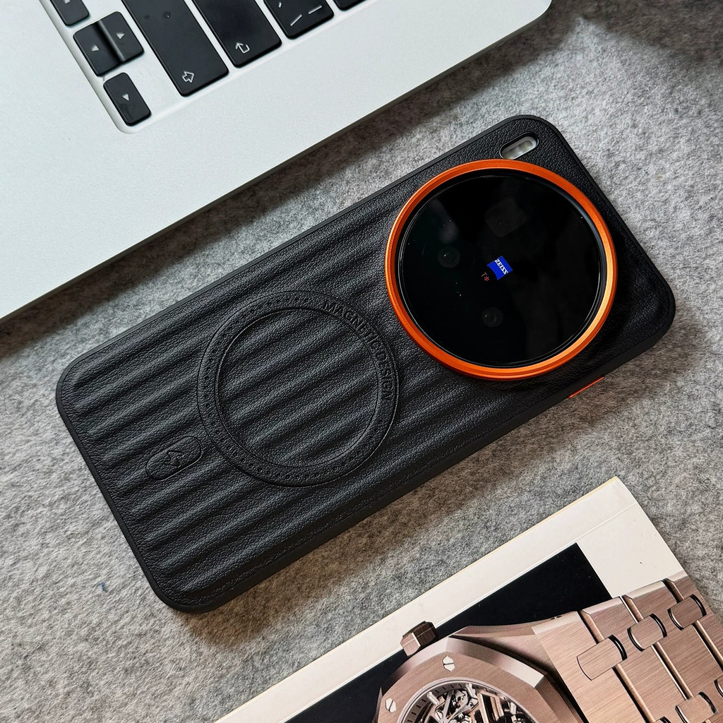 สําหรับ Vivo X300 Ultra X300 Pro X200 Pro X100 หรูหราแม่เหล็กลูกฟูกหนังเคสโทรศัพท์/โลหะกล้องแหวน/ขอบนุ่มกันกระแทก Vivo Cover