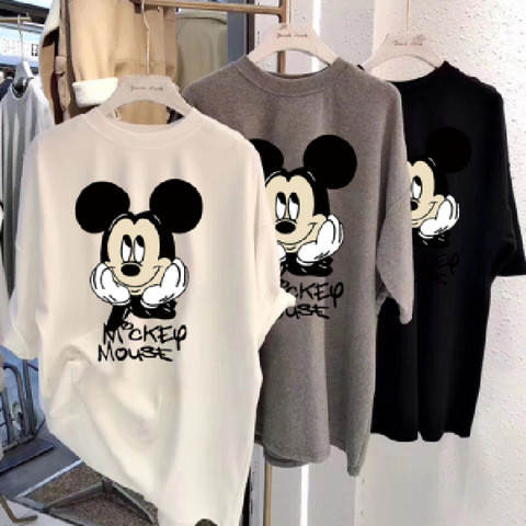 < พร้อมสต็อก คําสั่ง > 180ก สองเท่า โรงสี กลางความยาวพิมพ์เสื้อยืดแขนสั้นผู้หญิงเกาหลีด้านบนสไตล์ใหม่อินเทรนด์เกาหลีด้านบนบริสุทธิ์ปรารถนาสไตล์แขนสั้นสั้นด้านบนสาวร้อนด้า