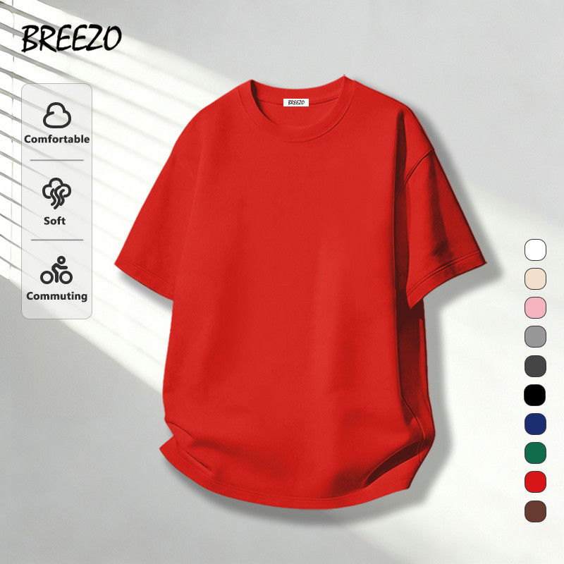 เสื้อสีพื้น cotton ใส่สบาย ไม่หด คอกลม ระบายอากาศได้ ตัดเย็บดี เรียบง่าย สไตล์ลำลอง แฟชั่น (พร้อมส่ง)
