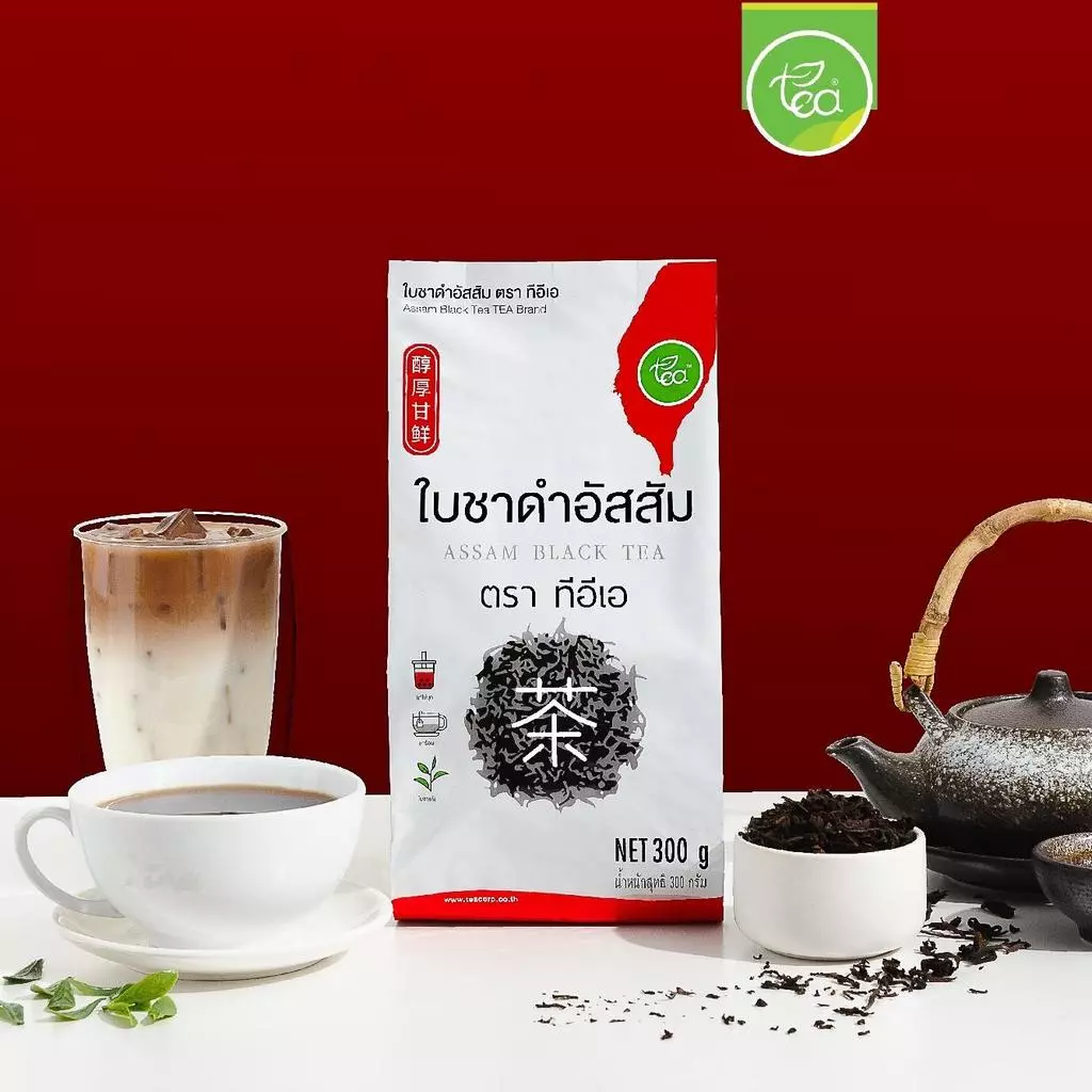 ใบชาดำอัสสัม ใบชาดำ Assam Black Tea สำหรับเครื่องดื่ม ชานมไข่มุก 300g ตรา ทีอีเอ