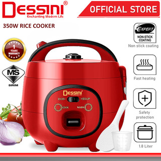 DESSINI ITALY 1.8L Electric Rice Cooker Non Stick Aluminium Inner Pot with Steamer Pengukus Periuk Nasi Elektrik