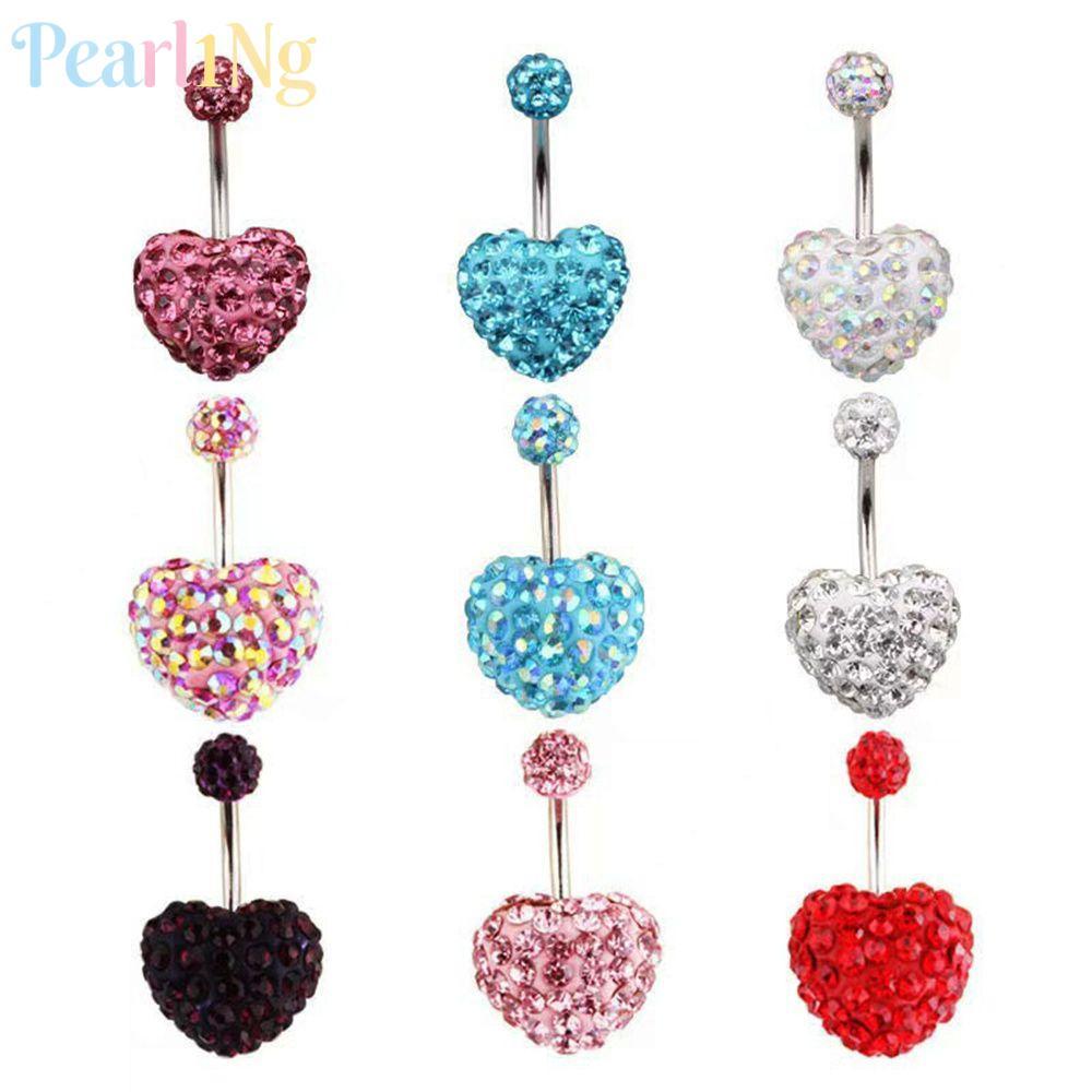 PEARLTH จิวสะดือปุ่มเหล็กผ่าตัด Jewellery แหวนท้องปลอม