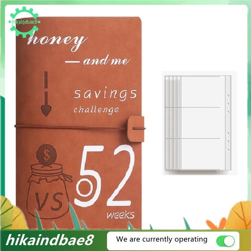 [hIkAi] 52Weeks Budget Binder Planner Cash Envelopes for Couples Challenge to Save Mashing Organizer