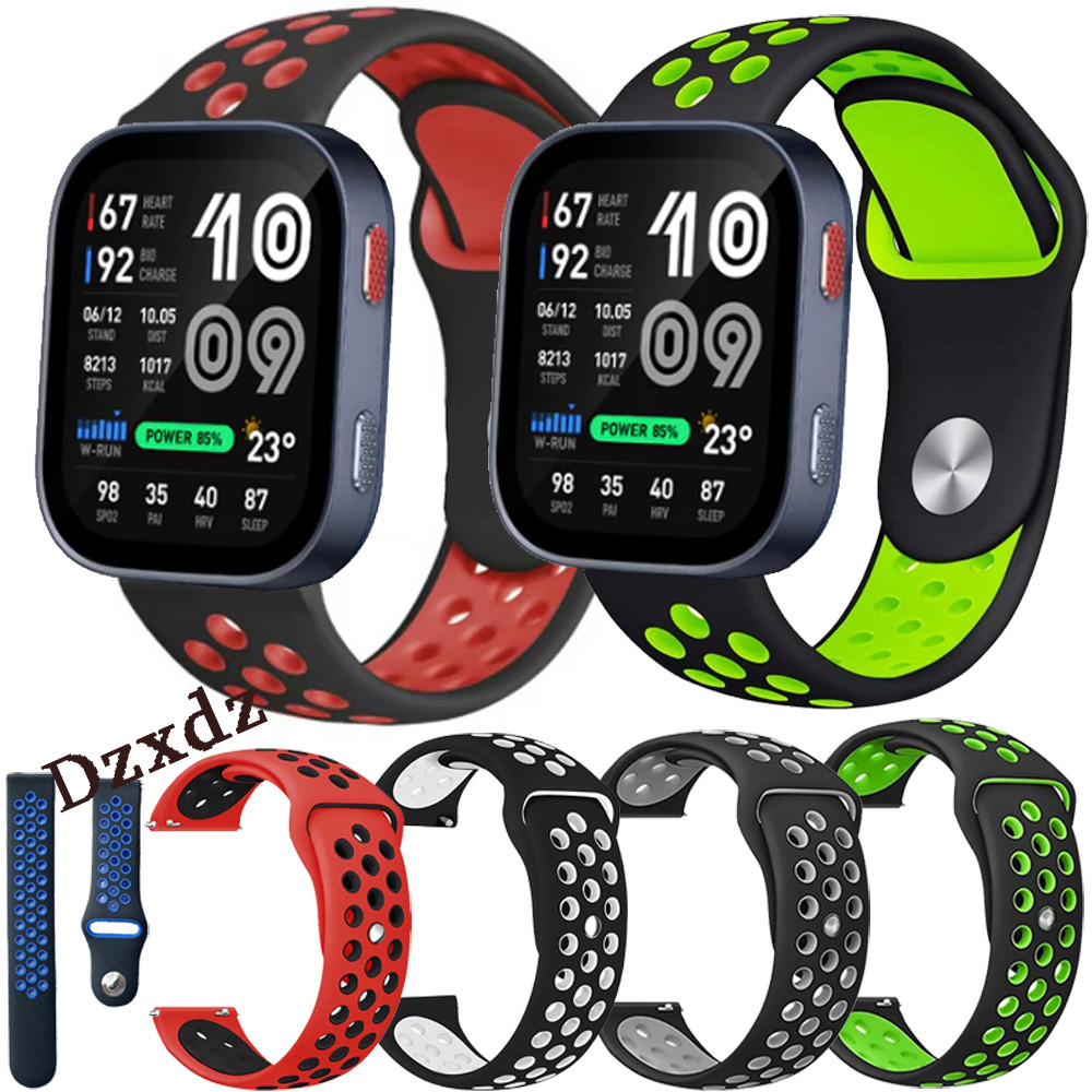 สาย Amazfit Bip Max สายนาฬิกาอัจฉริยะสายรัดข้อมือซิลิโคนสําหรับ Amazfit Bip Max ฟิล์มป้องกันหน้าจอเปลี่ยนสายรัดข้อมืออุปกรณ์เสริม
