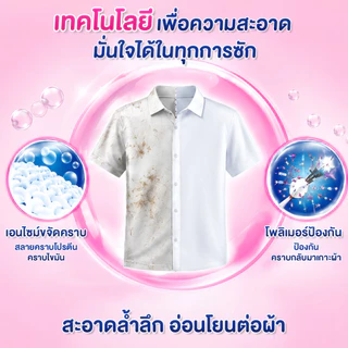 SURE ผงซักฟอกหอม ชัวร์ 2700g ฆ่าเชื้อ 99.9%➕ขจัดคราบสกปรก➕ ป้องกันการตกสีห➕อมสดชื่น 72 ชั่วโมง