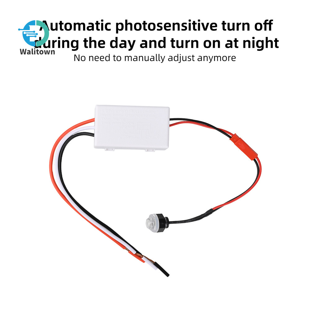 DC12V/24V AC100-260V Mini Outdoor Light-Controlled Photocell Sensor Switch กันฝน Lightning-Proof เซ็นเซอร์หน่วงเวลาอัจฉริยะ