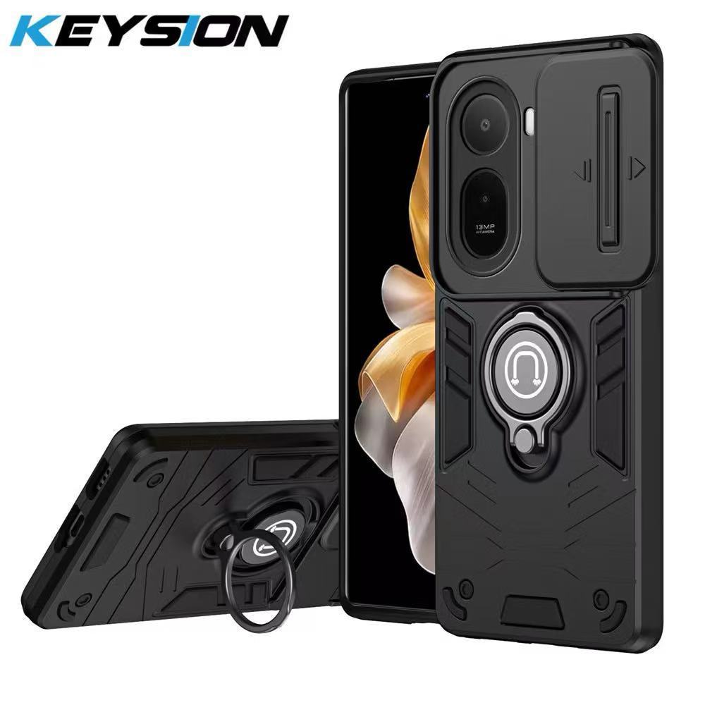 Ring เคสกันกระแทก ไลด์ปิดกล้อง มีขาตั้งในตัว สำหรับ Xiaomi Redmi A7Pro A5 PocoC81Pro/15C 14C 13C/ Note 15 5G ProPlus