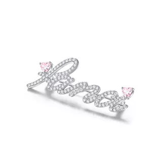 FANCIME "FANCI" เข็มกลัดอักษรละเอียดอ่อนหัวใจสีชมพู