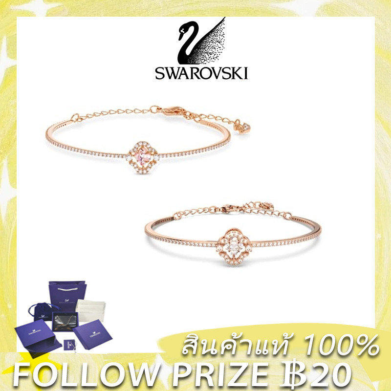 ส่งฟรี! จัดส่งทันทีSwarovsk UNA SPARKLING DANCE สร้อยข้อมือ ใบโคลเวอร์นำโชค Bracelet