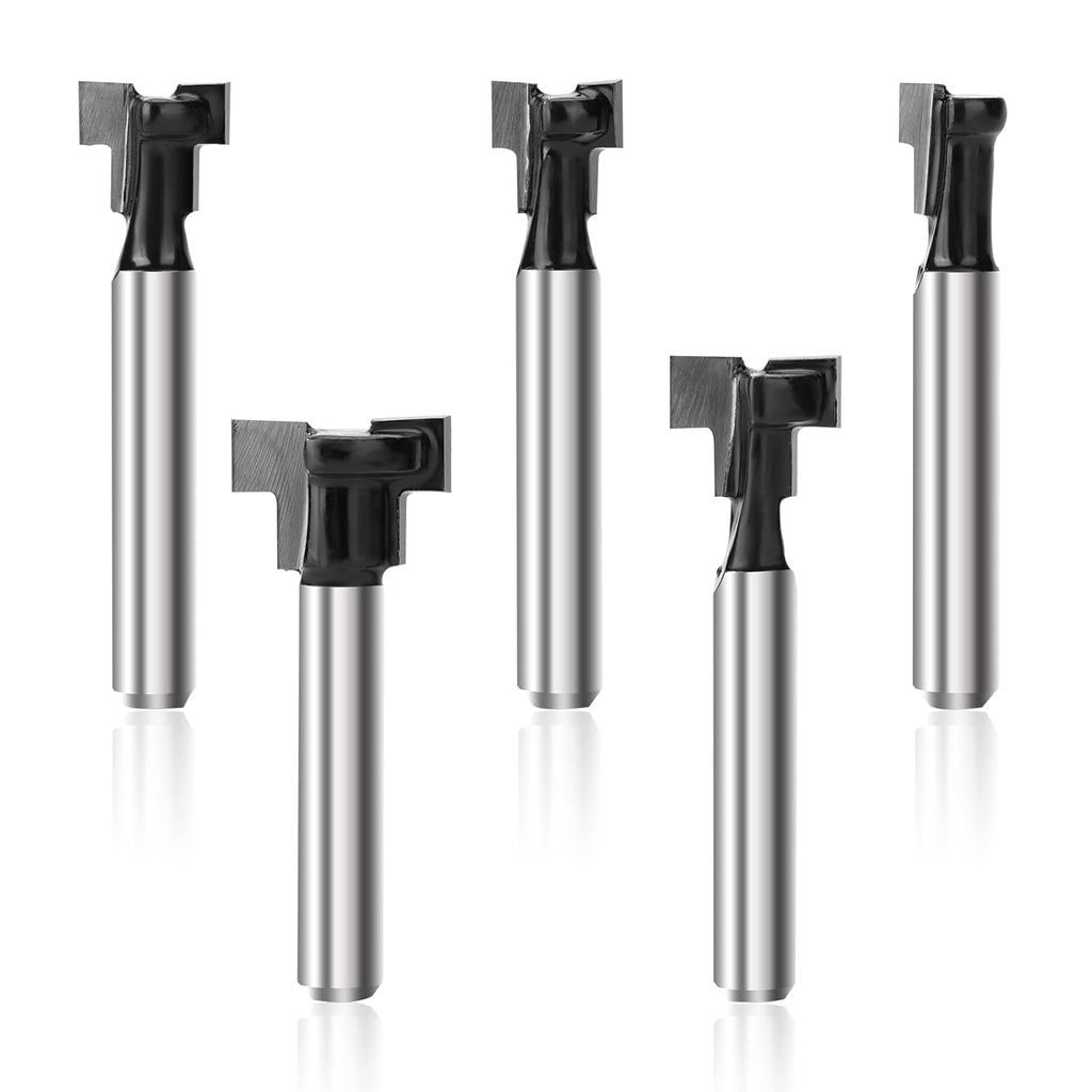 T Track Router Bit Keyhole Router Bit 1/4 Shank- 5/16 & 3/8 & 1/2 & 5/8 &7/16 นิ้วใบมีดเส้นผ่านศูนย์