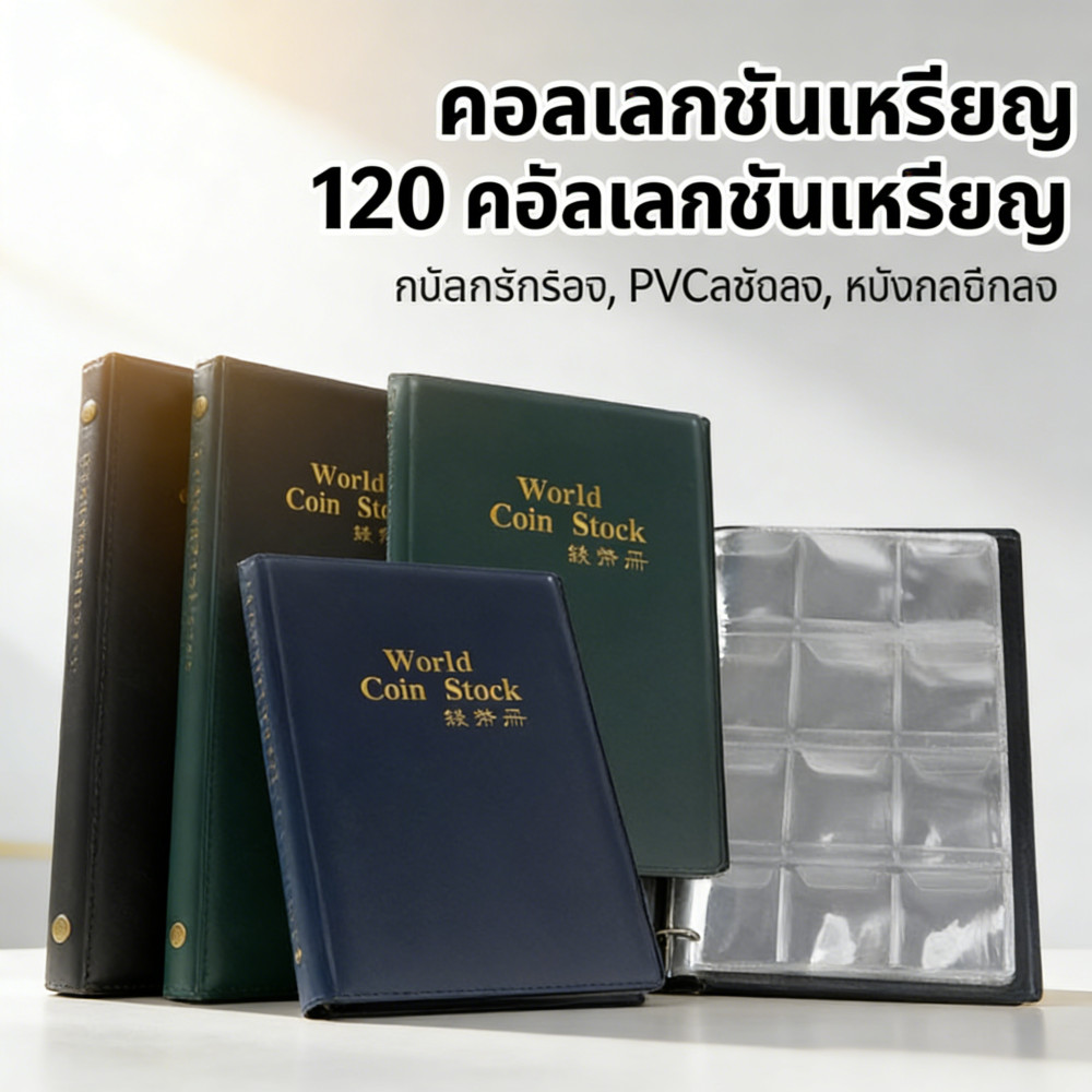 บ้านภาพเหรียญอัลบั้มสําหรับคอลเลกชันหนังสือตกแต่งกระเป๋าอัลบั้มที่ใส่เหรียญ120ผู้ถือ