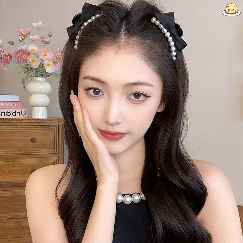 [GZ] โบว์เพิร์ลผมขนาดเล็ก Claw คลิปสาวผู้ถือผมหางม้า Barrettes เครื่องประดับผม TH