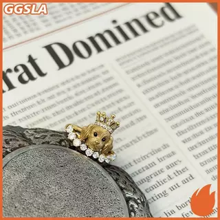 GGSLA แฟชั่น 3ง ลูกสุนัขลูกแมวแหวนเคลือบสัตว์ออกแบบด้วยมงกุฎโบว์สําหรับผู้หญิงเครื่องประดับของขวัญใหม่
